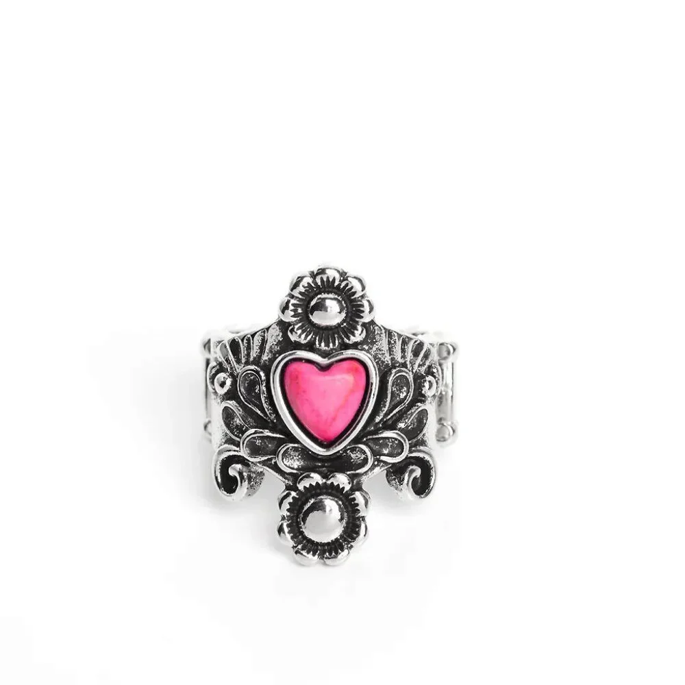Paparazzi Jewelry Accessories - Trailblazing Tribute - Pink Ring - Vintage